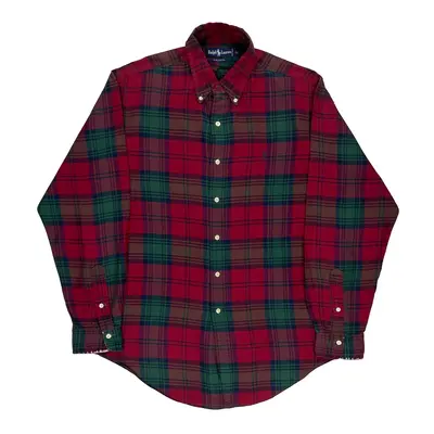 Ralph Lauren Checked Flannel Shirt - Large Red Cotton | Size: large