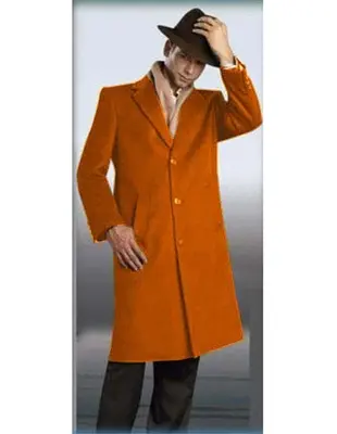 Men's Rust Authentic Alberto Nardoni Brand Full Length Coat