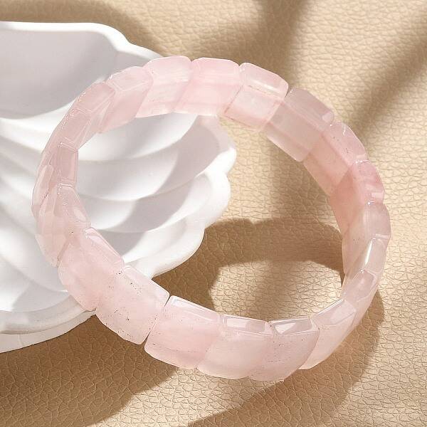 Natural Rose Quartz Gemstone Stretch Bracelets