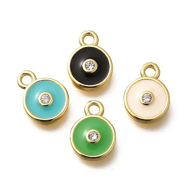 Brass Micro Pave Cubic Zirconia Pendants