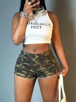 Women's Camo Print Pocket Design Shorts, Casual Comfy Shorts for Summer, Fashion Women's Bottoms for Daily Wear