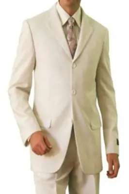 Tazio Men's Non-Vented 3-Button Discount Suit - 2-Piece Set
