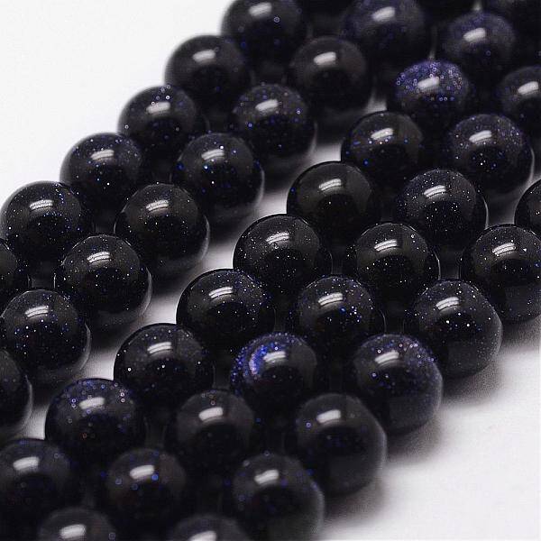 Synthetic Blue Goldstone Beads Strands