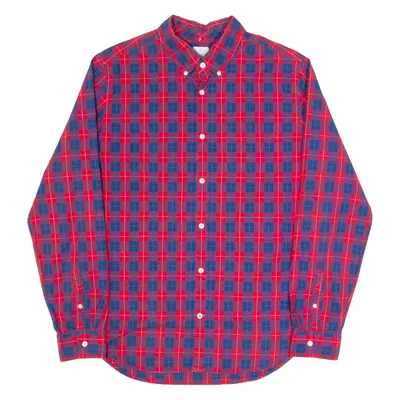 GAP Mens Shirt Red Check Long Sleeve L
