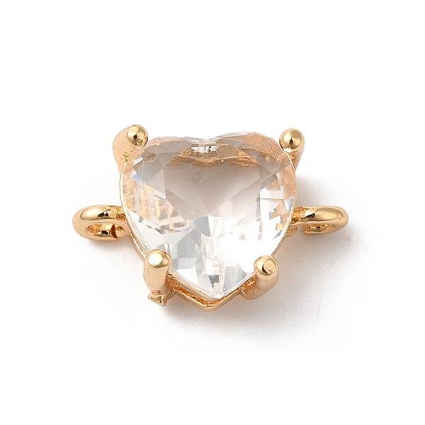 Brass Pave Glass Connector Charms