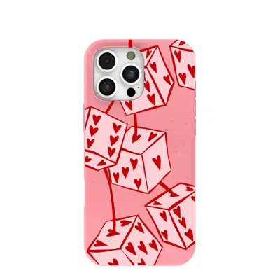 Bubblegum Pink Dicey Cherries iPhone 16 Pro Max Case