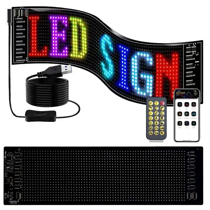 USB Powered LED Matrix Panel, LED Pixel Soft Display Screen, Wall LED Sign, APP & Remote Control LED Display Screen, Wall Mou...