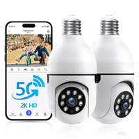 【2 Pack】 Noonkey Bulb Security Camera 2.4/5Ghz-3 Megapixel Indoor/Outdoor Full Color Day/Night Camera, Motion Detection, ...