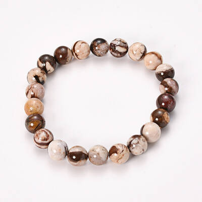 Natural Zebra Jasper Beaded Stretch Bracelets