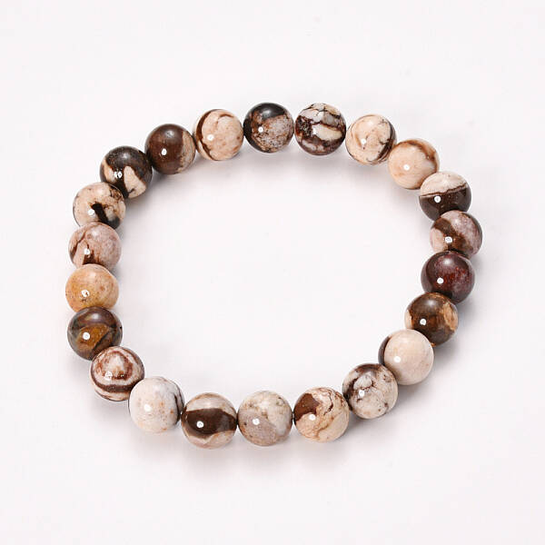 Natural Zebra Jasper Beaded Stretch Bracelets