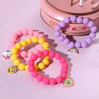 PinkSheep Unicorn Beads Pendant Bracelet for Kid Girl, 6PC, Rainbow Monster Sun Flower Heart Meteor Charm Friendship Bracelet...