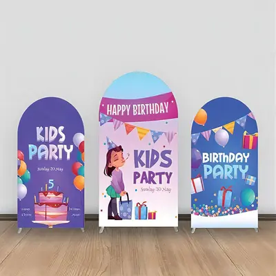 Kids Party Balloons Cakes Gifts Arch Backdrop Kit - Aperturee