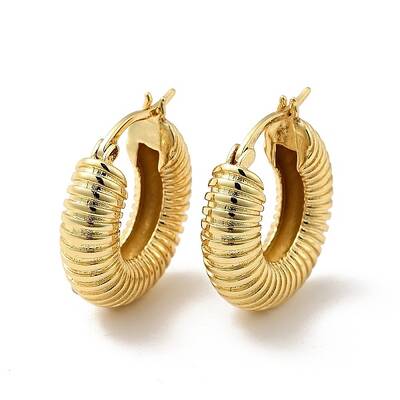 Rack Plating Brass Croissant Hoop Earrings for Women