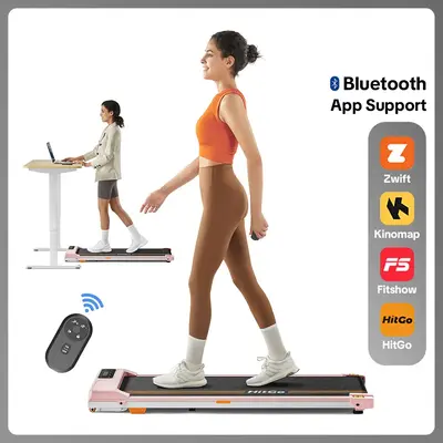 Smart App Compatible Under-Desk Walking Pad Treadmill 265LBS Capacity 2-in-1 Jogging & Walking Mode Quiet 2.5HP Motor LED Dis...
