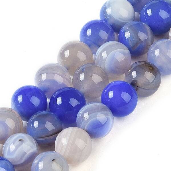 Natural Striped Agate/Banded Agate Beads Strands