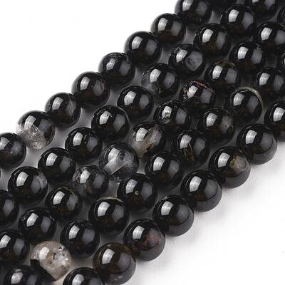 Natural Black Tourmaline Beads Strands