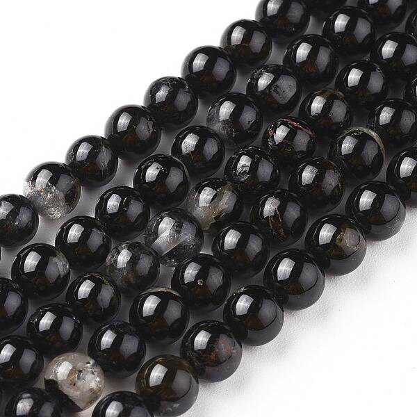 Natural Black Tourmaline Beads Strands