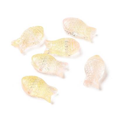 Transparent Spray Painted Glass Beads