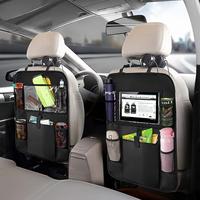 3-in-1 Car Seat Back Organizer, Oxford Cloth Kick Pad with Tablet Pocket & Insulated Bottle Holder, Backseat Storage Organize...