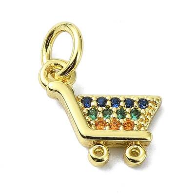 Brass Micro Pave Colorful Cubic Zirconia Pendants