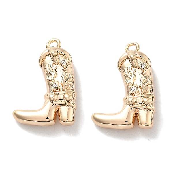 Brass Micro Pave Clear Cubic Zirconia Pendants