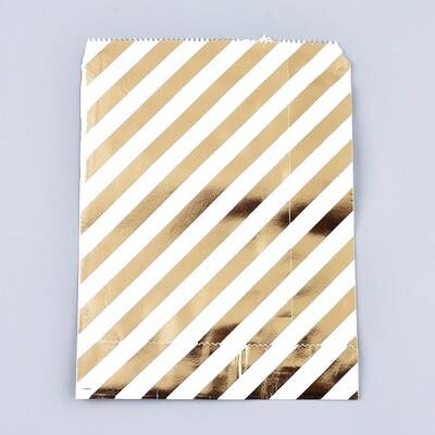 Diagonal Stripe Pattern Eco-Friendly Paper Bags