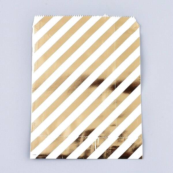 Diagonal Stripe Pattern Eco-Friendly Paper Bags