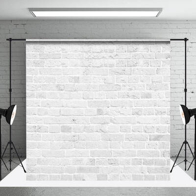 Simple Grey Brick Wall Indoor Photography Backdrop