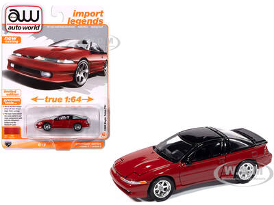 1990 Eagle Talon TSi Flash Red with Black Top and Sun Roof Import Legends Series 1/64 Diecast Model Car by Auto World