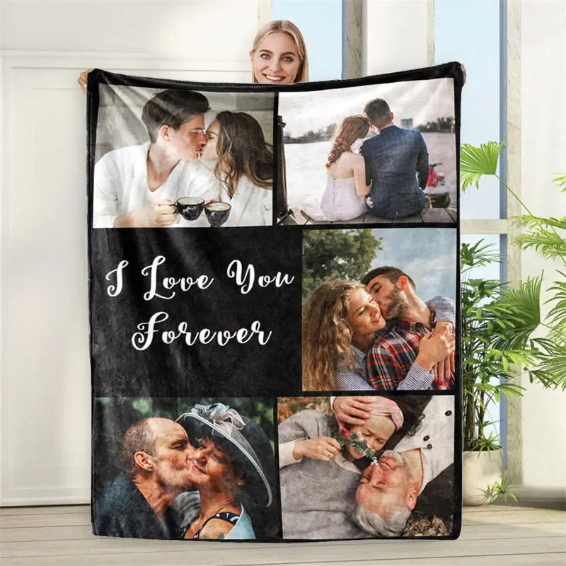 Custom Photo Fleece Throw Blanket For Valentines - Aperturee
