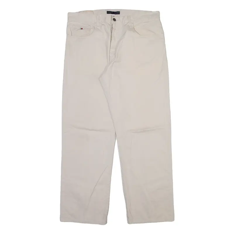 TOMMY HILFIGER Mens Trousers Cream Regular Straight W36 L30