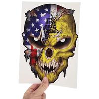 Skull Decal - American Flag Gadsden Stitched Don't Tread on Me Snake Flag Sticker American Flag Patriotic Design Reflective E...