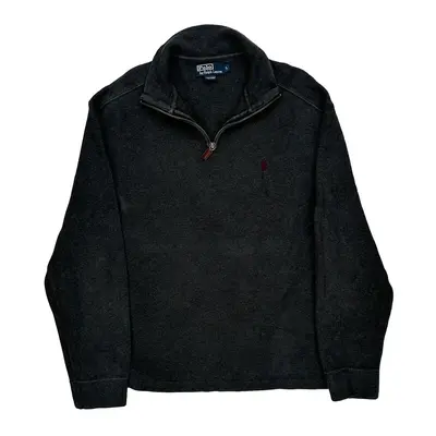 Polo By Ralph Lauren 1/4 Zip - Large Grey Cotton