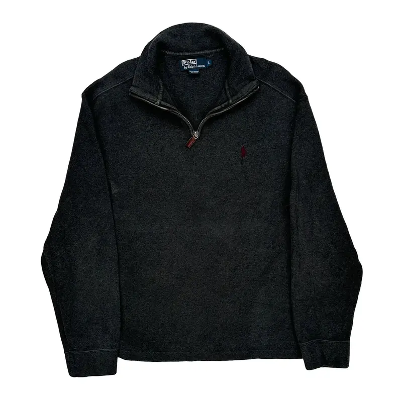 Polo By Ralph Lauren 1/4 Zip - Large Grey Cotton