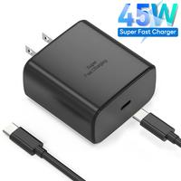 1-2Pack 45W Super Fast Charger, USB Type C Wall Charger With 6.6FT Fast Charging Cable For Samsung Galaxy S24/S23/Note 20 Ult...