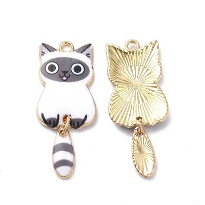 Light Gold Rack Plating Alloy Enamel Pendants