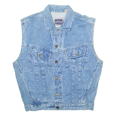 RESERVOIR CLOTHING Mens Denim Gilet Blue L
