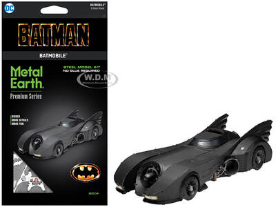 Model Kit 1989 Batmobile Black Batman (1989) Movie (Challenging Difficulty) Steel Model by Metal Earth