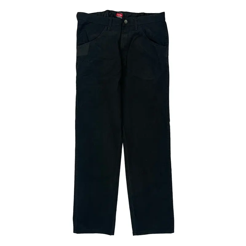 Wrangler Trousers - 34W 34L Black Cotton Blend