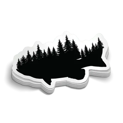 Bass Landscape Hard Hat Decal