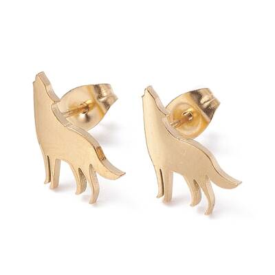 Wolf 304 Stainless Steel Stud Earrings for Women