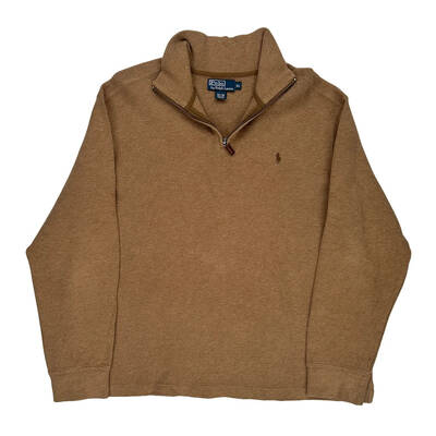 Polo By Ralph Lauren 1/4 Zip - XL Brown Cotton
