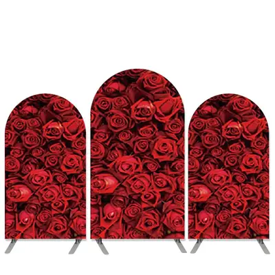 Aperturee Red Roses Theme Wedding Decoration Arch Backdrop Kit | Circle Arch Backdrop Diy | Chiara Arch Backdrop Diy | Diy Ro...