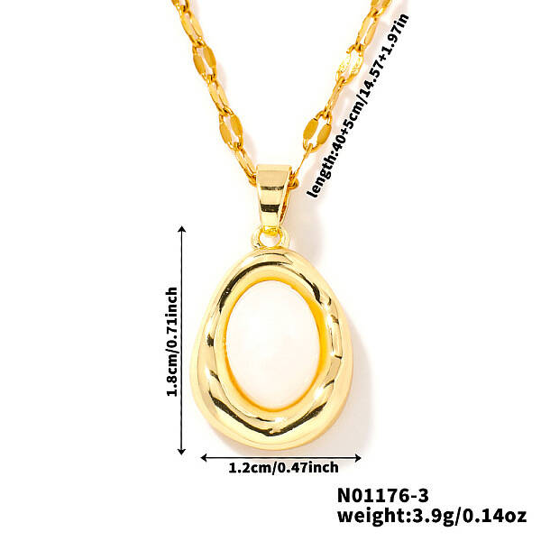Elegant Oval Brass Pendant Necklaces