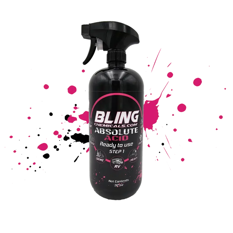 BLING Chemicals Absolute Acid 32 oz Liquid Rust Remover & Wheel Cleaner for Automotive - Powerful Degreaser for Hard Water St...