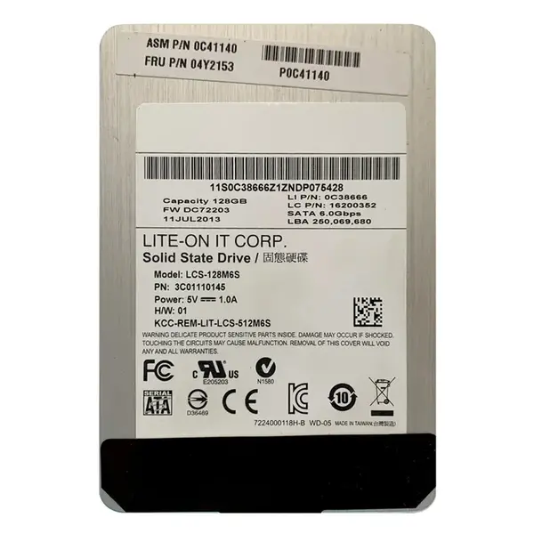04Y2153 Lenovo 128GB Multi-Level Cell SATA 6Gb/s 2.5-Inch Solid State Drive for ThinkPad