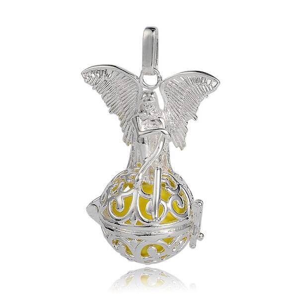 Silver Color Plated Brass Hollow Round Cage Pendants