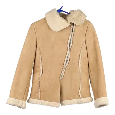 Unbranded Suede Jacket - Small Beige Polyester