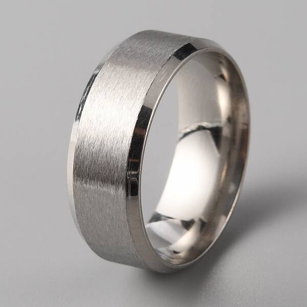 201 Stainless Steel Plain Band Ring for Men Women