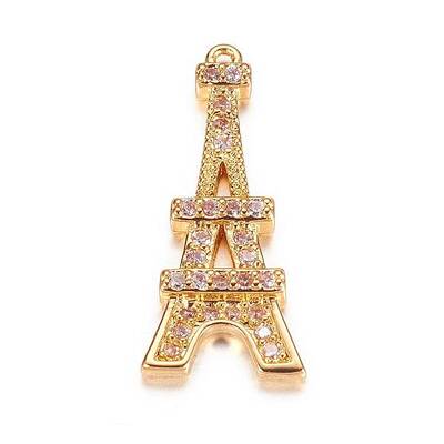 Brass Micro Pave Cubic Zirconia Pendants